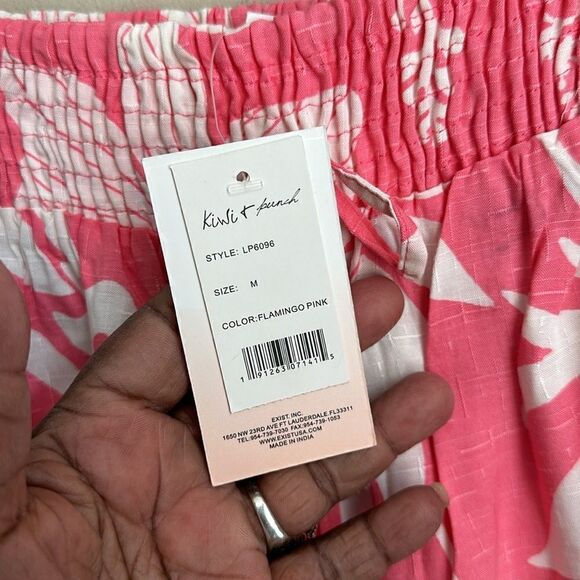 Kiwi + Punch Flamingo Pink Floral Pants M - Picture 4 of 4